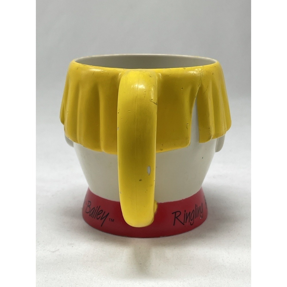 Vintage Ringling Bros and Barnum & Bailey Circus White CLOWN Plastic Mug Cup - Picture 3 of 9